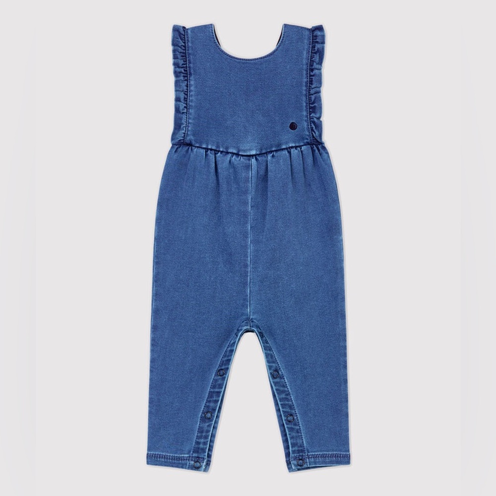 Petit Bateau organic cotton baby denim romper